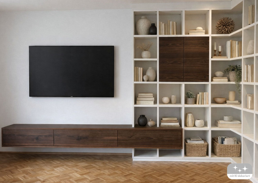 Eck-Wohnwand mit Altholz 