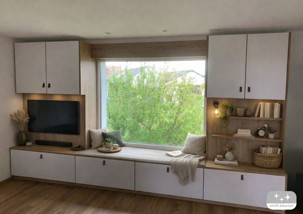 Wohnwand mit Sitzfenster